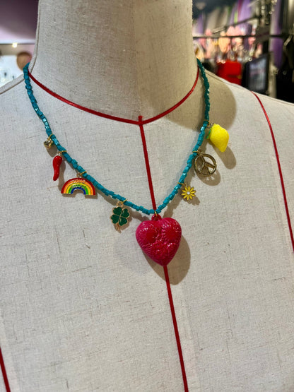 🌈 Lucky Charms & Love Beaded Necklace 💖