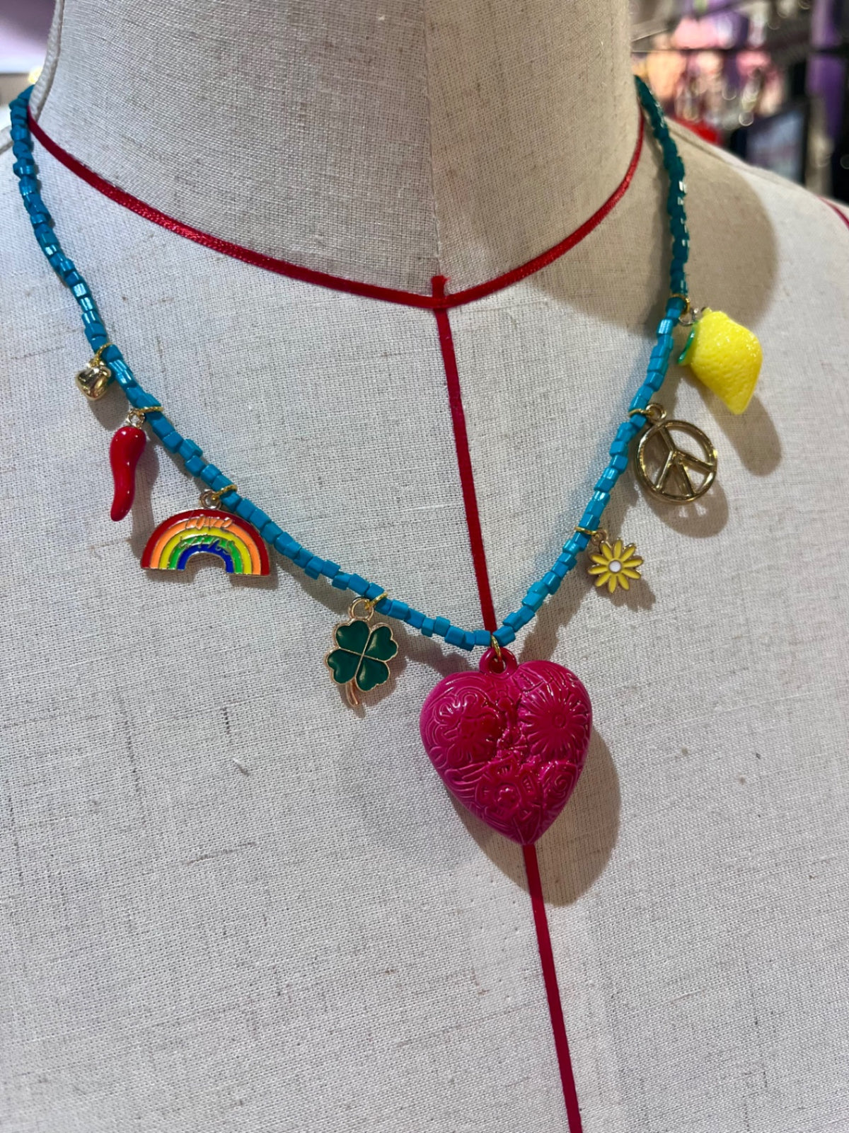 🌈 Lucky Charms & Love Beaded Necklace 💖
