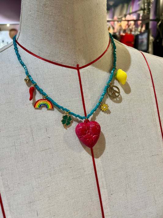 🌈 Lucky Charms & Love Beaded Necklace 💖