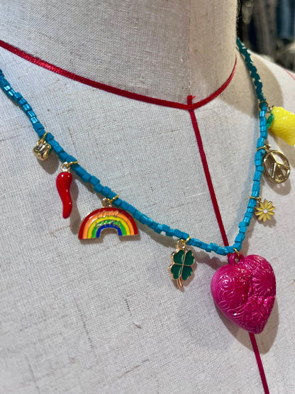 🌈 Lucky Charms & Love Beaded Necklace 💖