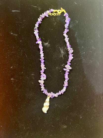🔮 Mystic Tide Amethyst Necklace 🐚