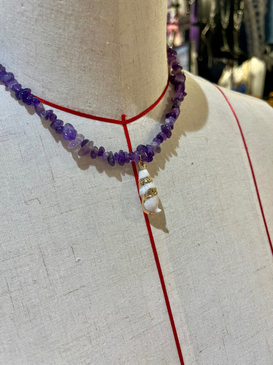 🔮 Mystic Tide Amethyst Necklace 🐚
