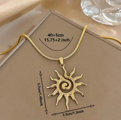 Golden Solis Pendant – Stainless Steel Necklace