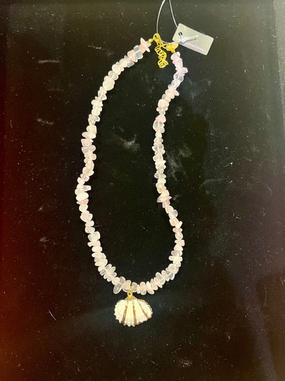 🌸 Ocean Heart Rose Quartz Necklace 🐚