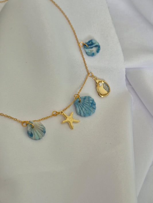 Blue 5-Charm Necklace