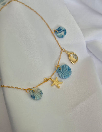 Blue 5-Charm Necklace