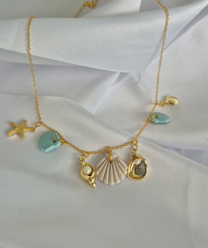 Blue 7-Charm Necklace