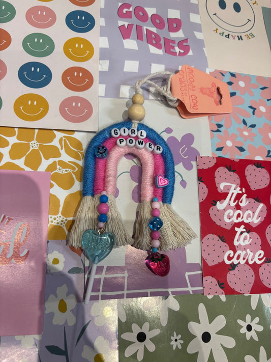 Girl Power Rainbow Car Charm 