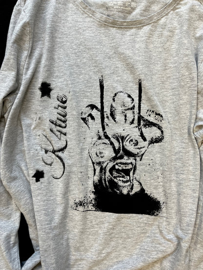 K4TURE ‘stop staring at my breasts!’ long sleeve top (Size 2XL)