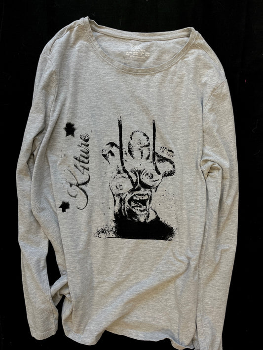 K4TURE ‘stop staring at my breasts!’ long sleeve top (Size 2XL)