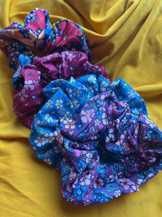 Scrunchie Set - Rainbow Garden Magenta 