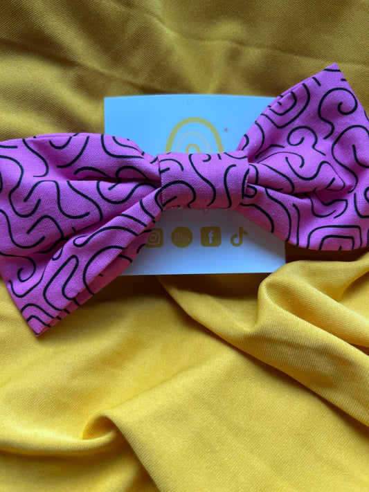 Hair Bow Clip - Abstract Doodles
