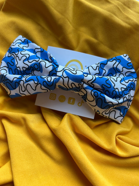 Hair Bow Clip - Abstract Doodles