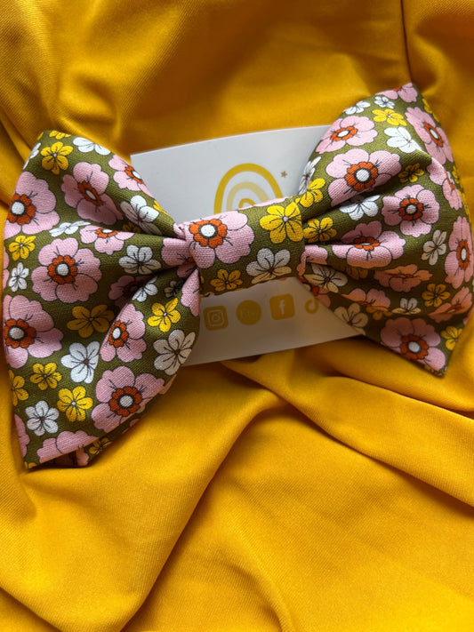 Hair Bow - Vintage Flowers