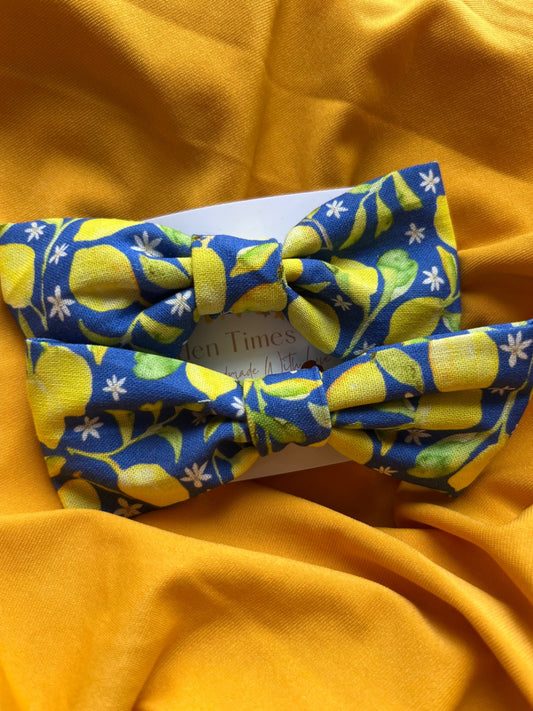 Hair Bow Clips - Zesty Lemon