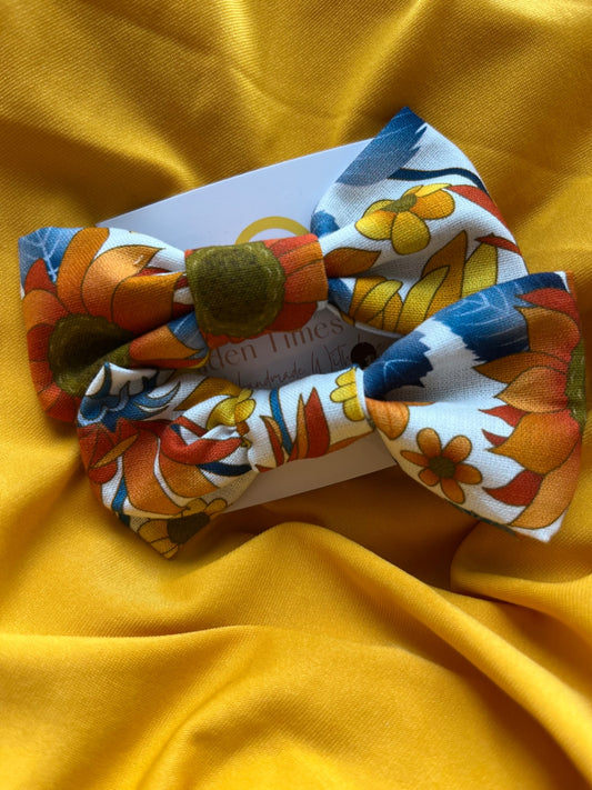 Hair Bow Clips - Golden Sunflower