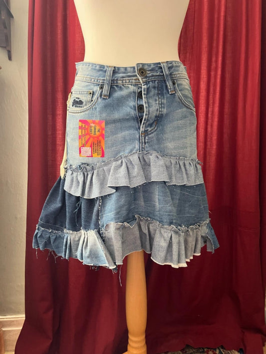 Denim Tassle Drop Wasit Skirt