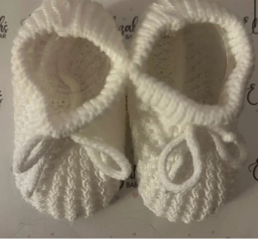 White Baby Booties 