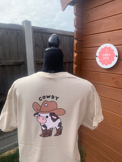cowdy tshirt size XL