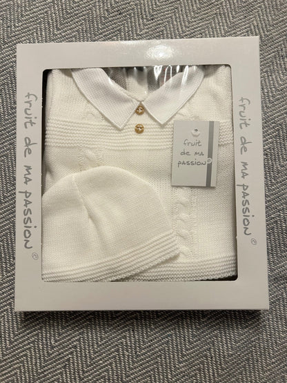 0-3m White 3 Piece Baby Boxed Set