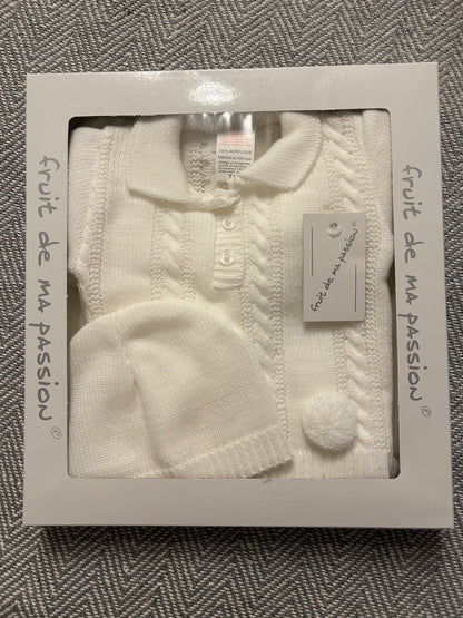 0-3m White Three Piece Box Set