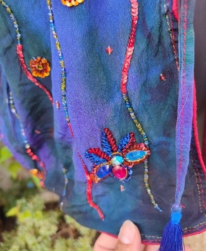 Mykonos sari jewel waistcoat gilet top OVERSIZED 