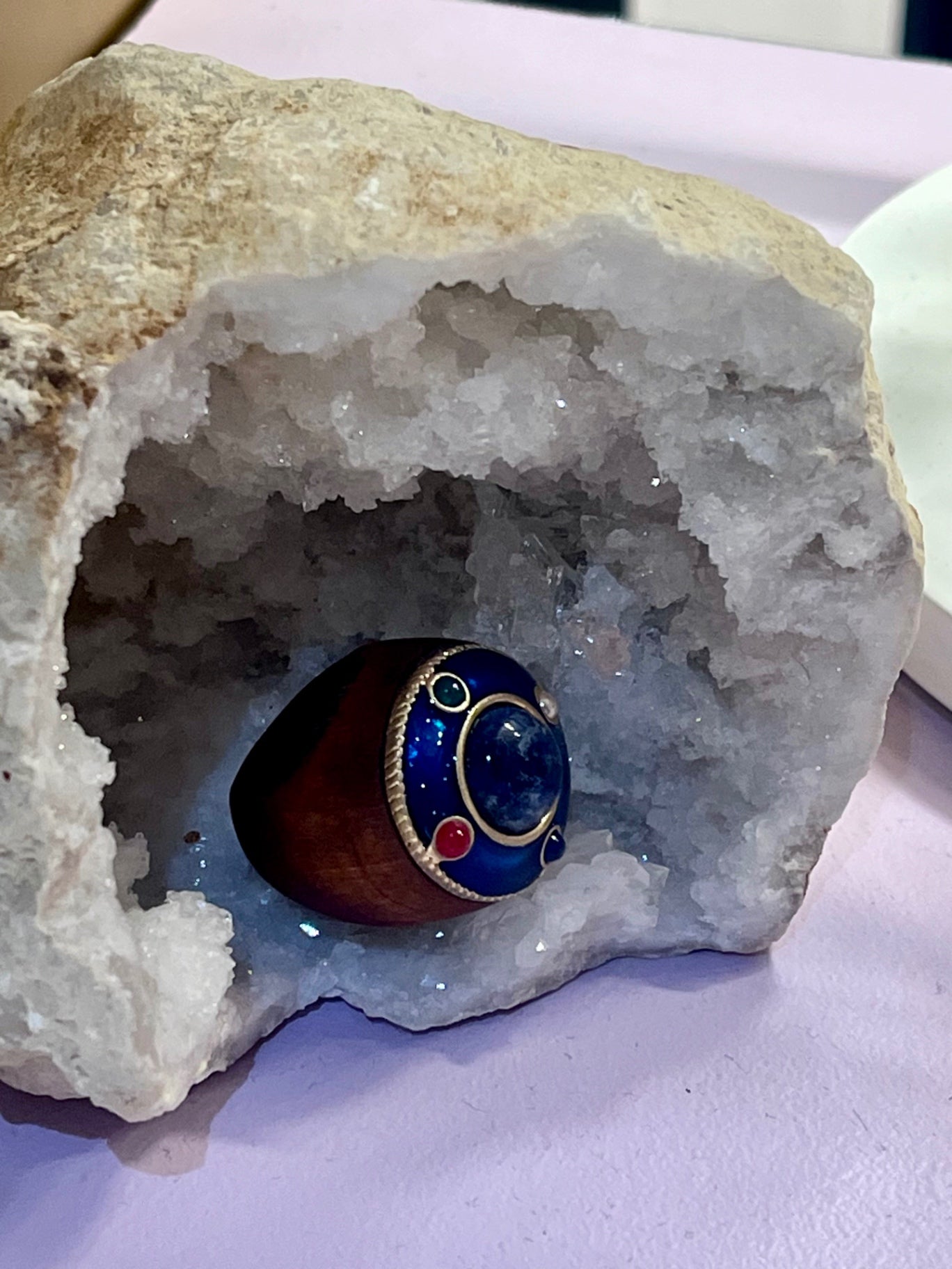 Celestial Alignment Sodalite & Wood Ring
