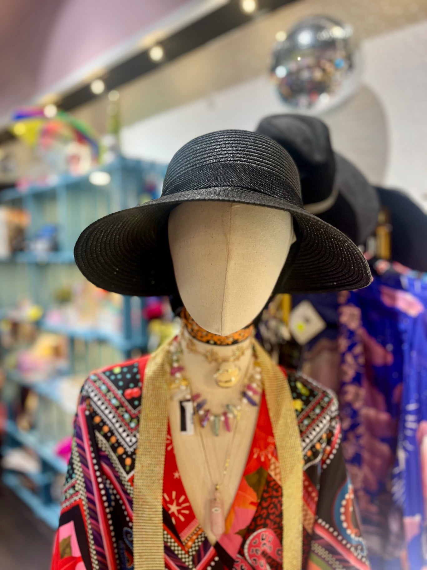 🖤 “Shadow Belle” Wide-Brim Hat Elegant Bow | Adjustable Fit | Lightweight Black Weave