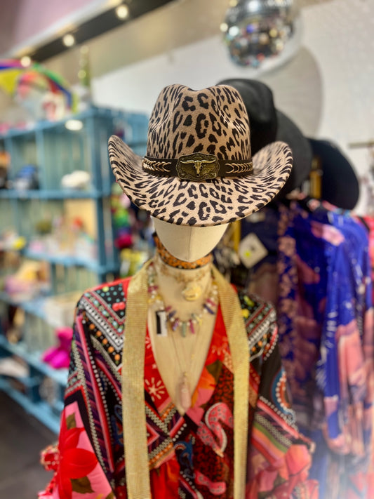 🐆 “Cosmic Cowgirl” Leopard Hat