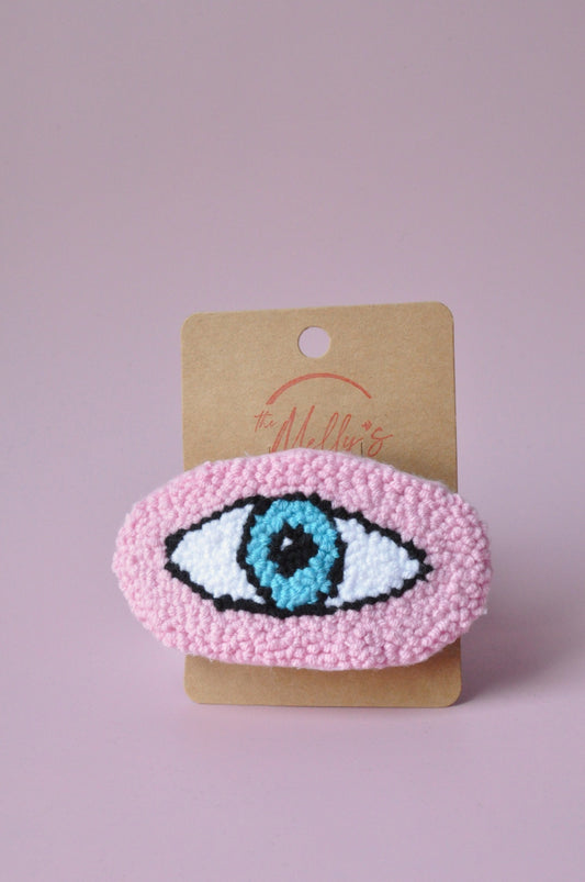Pink Tufted Hair Clip