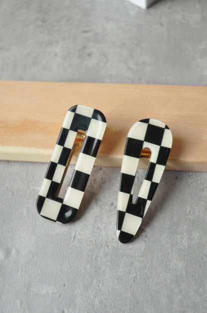 Checkered Duo Hair Clips