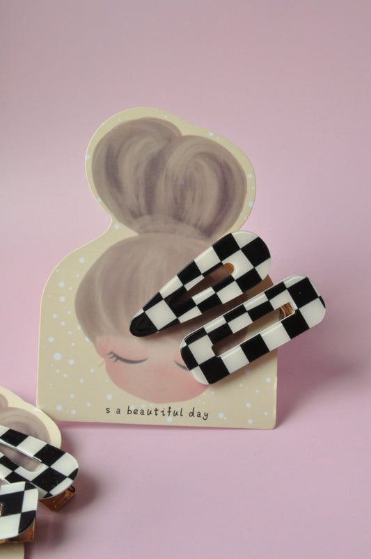 Checkered Duo Hair Clips