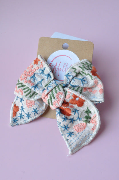 Floral Bow Hair Clip