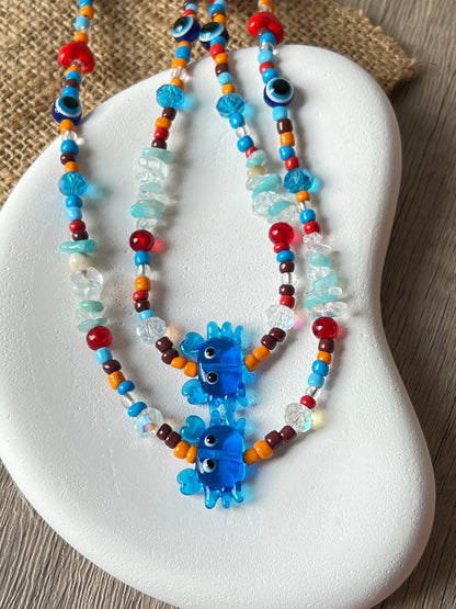 Crab Gemstone Necklace