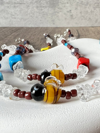 Bee Charm Murano Glass Necklace