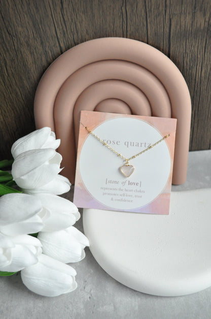 Heart-Shaped Natural Stone Necklace