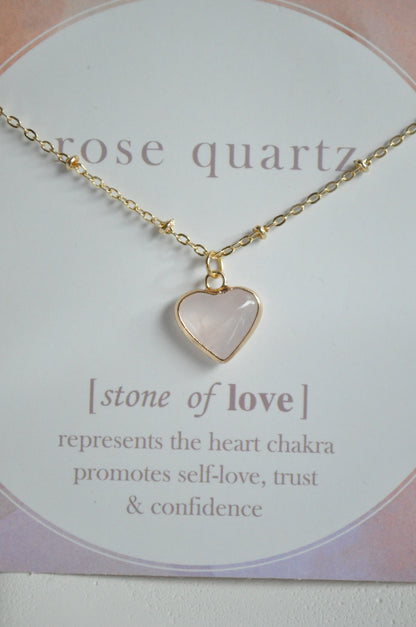 Heart-Shaped Natural Stone Necklace