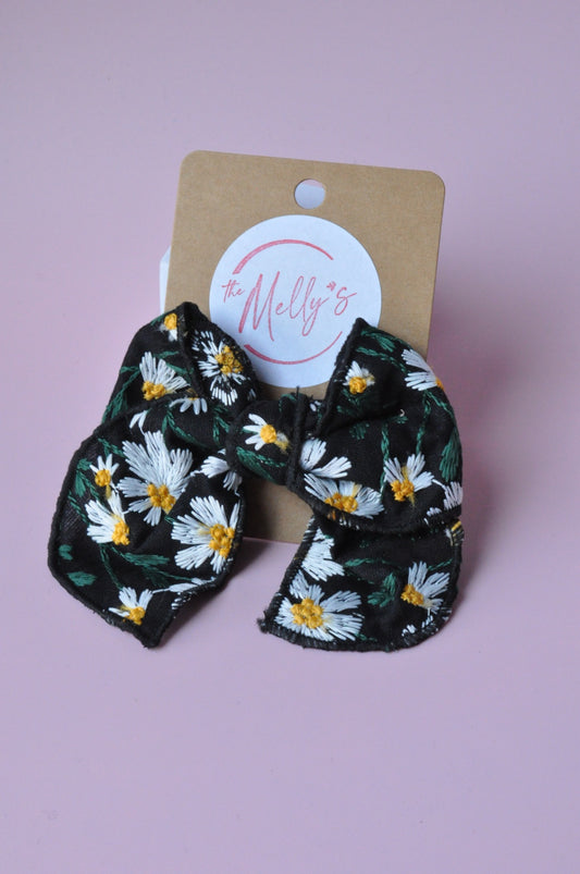Floral Embroidered Hair Clip