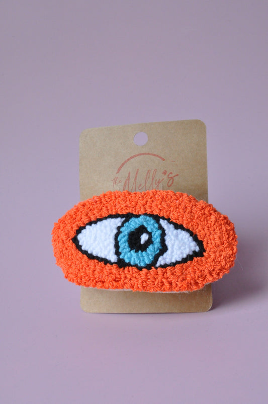 Orange Tufted Hair Clip