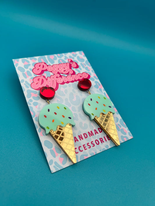 Ice cream acrylic earrings