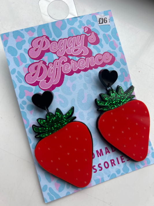 Strawberry acrylic earrings