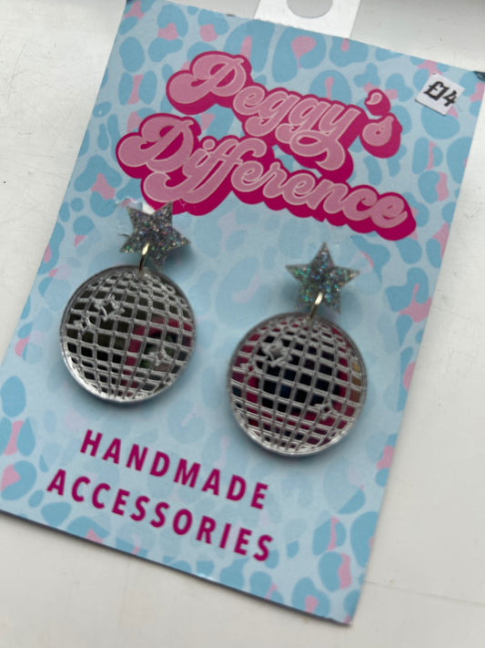 Disco ball acrylic earrings