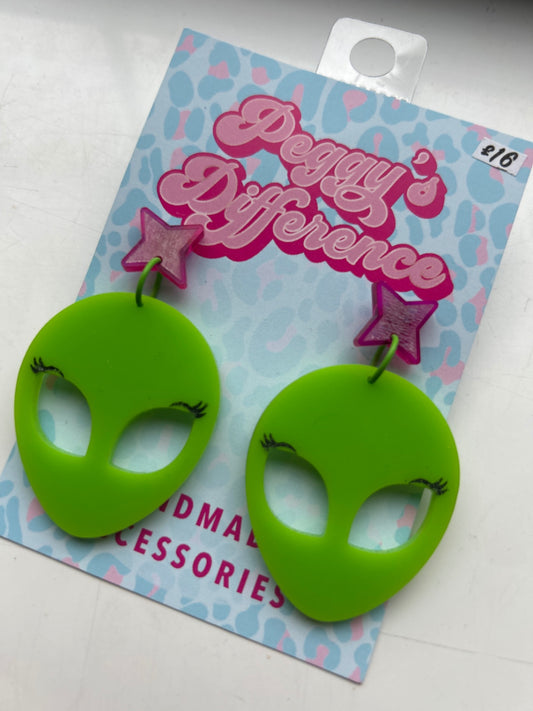 Alien acrylic earrings 