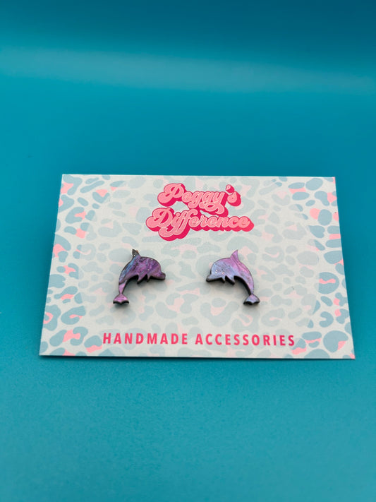 Dolphin stud earrings