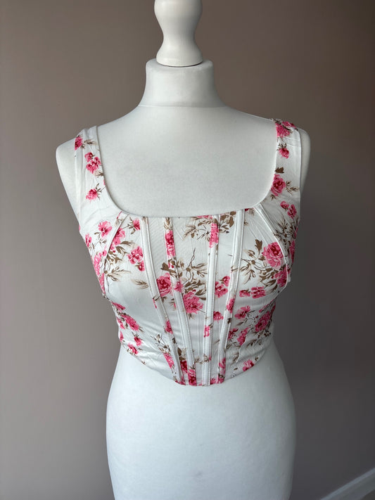 White floral corset top 