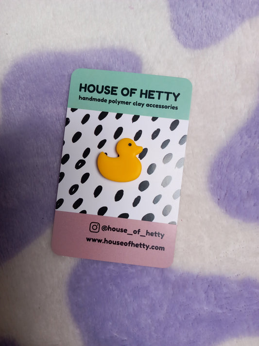 Yellow duck pin badge