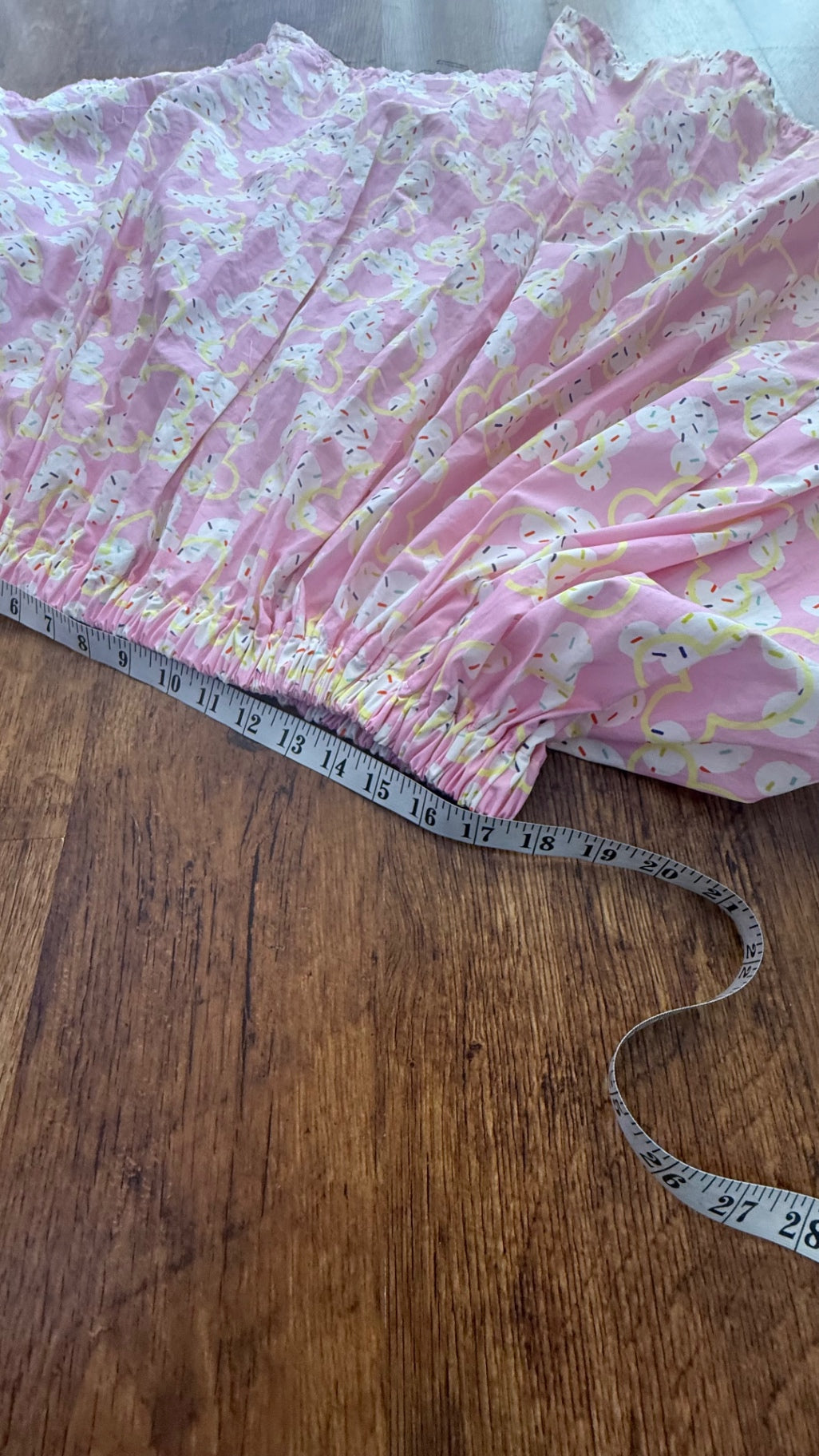 Reworked Disney pattern pink circle skirt with pockets free size XL