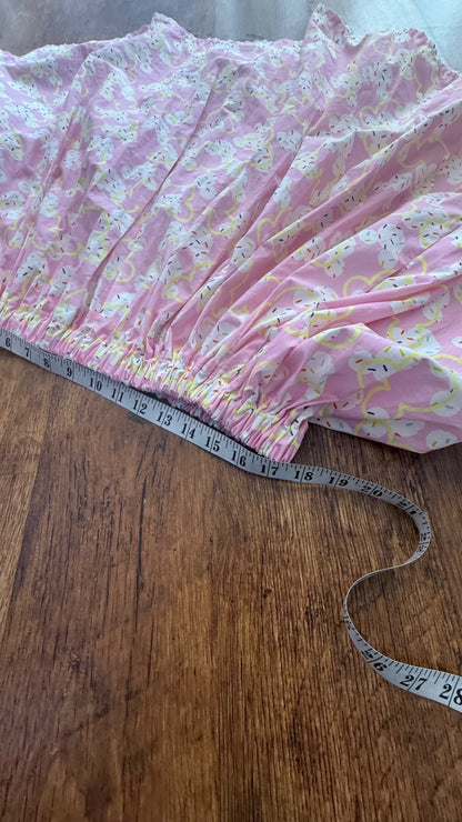 Reworked Disney pattern pink circle skirt with pockets free size XL