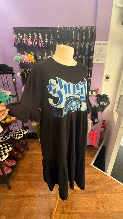 Ghost band reworked midi dress with pockets 