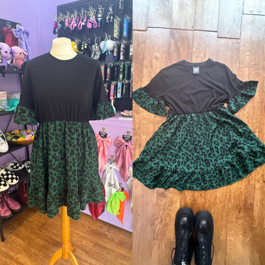 Reworked leopard print dress
